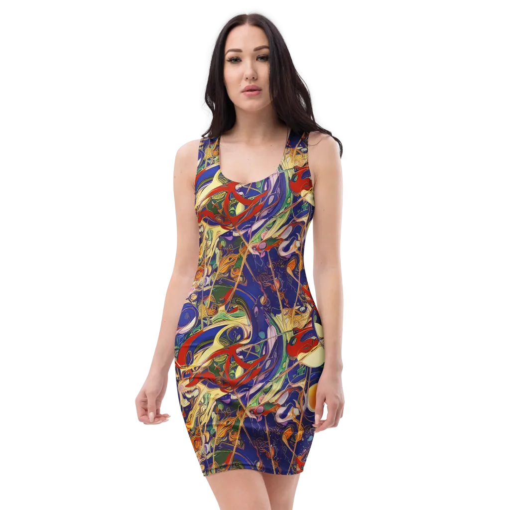Navy Metamorphosis on Bodycon Dress — Front