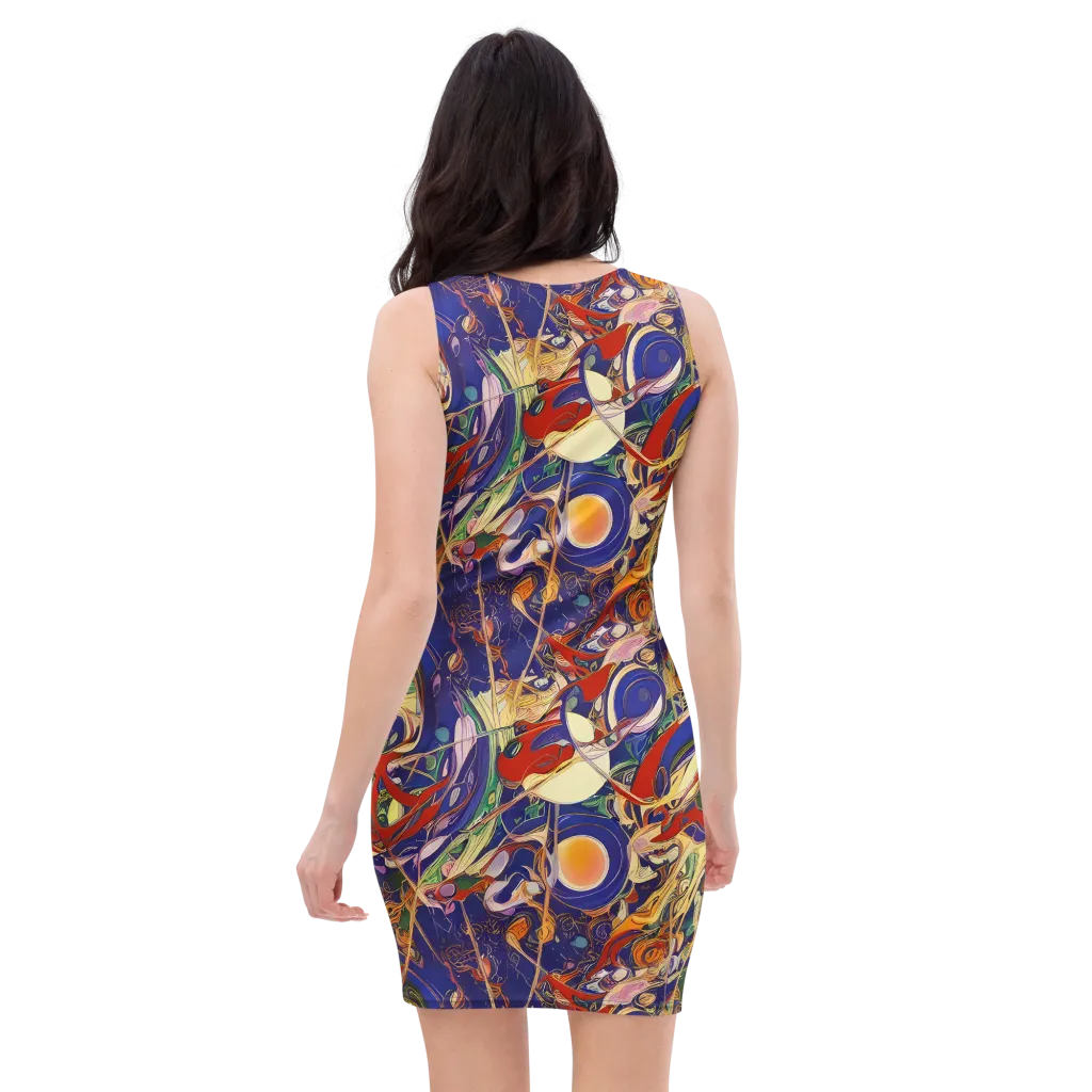 Navy Metamorphosis on Bodycon Dress — Back