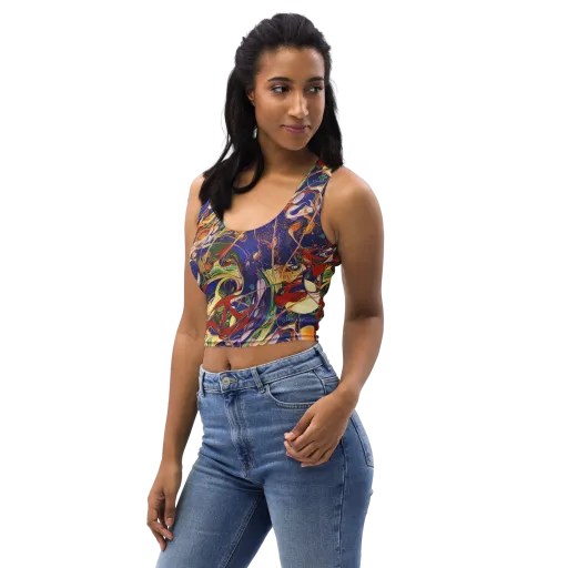 Navy Metamorphosis on a Crop Top