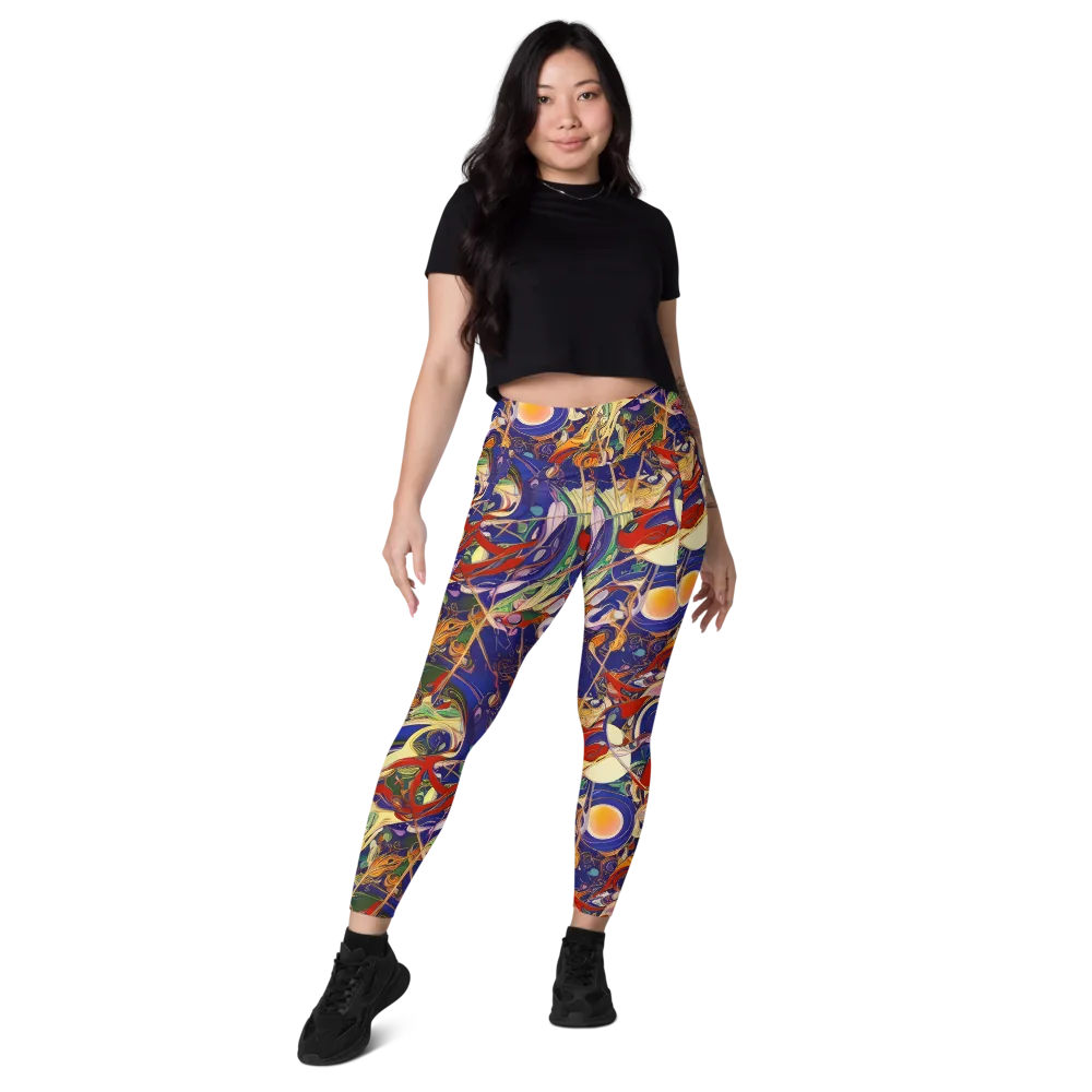 Navy Metamorphosis on Leggings with Pockets — Front