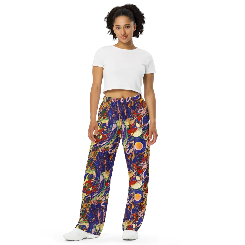 Navy Metamorphosis on Wide-Leg Pants — Front