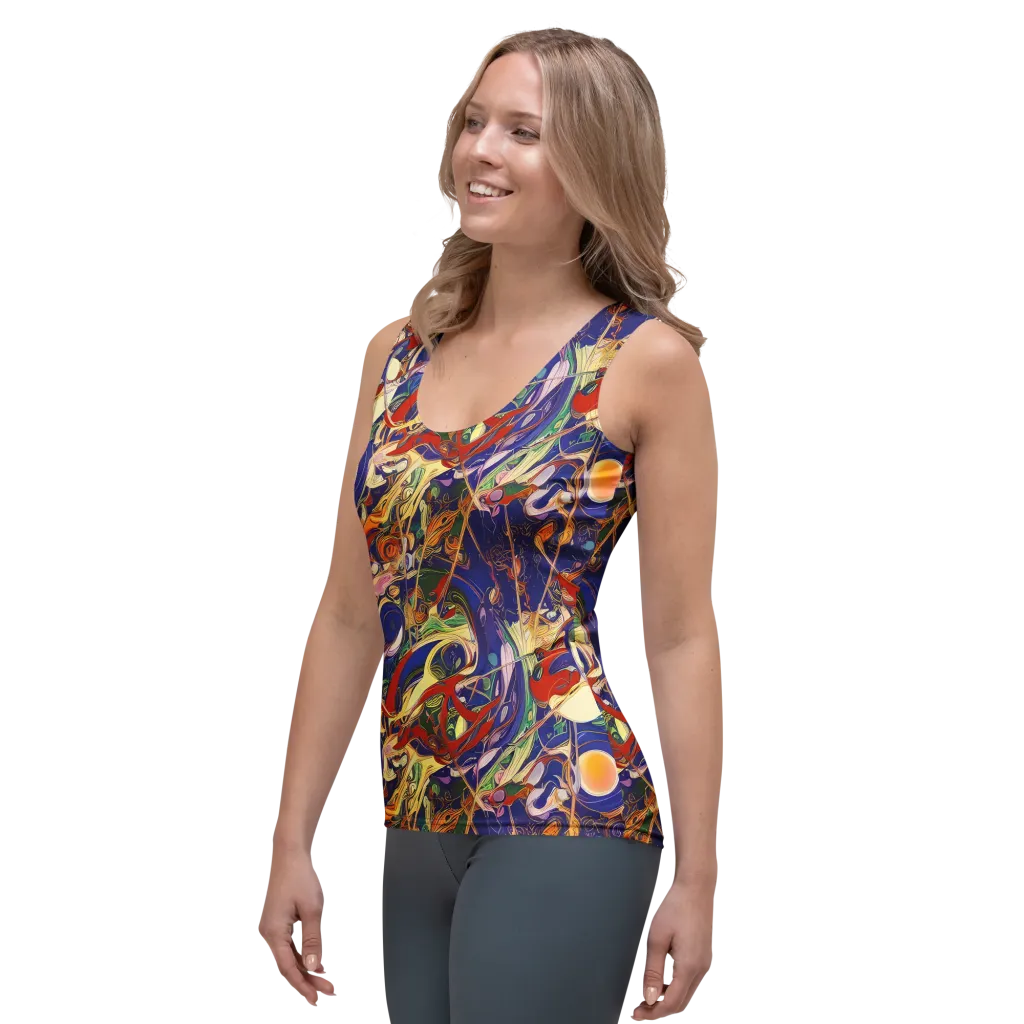 Navy Metamorphosis on Women's Tank Top — Left Front