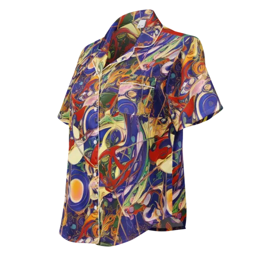 Navy Metamorphosis on a Women's Short Sleeve Pajama Top