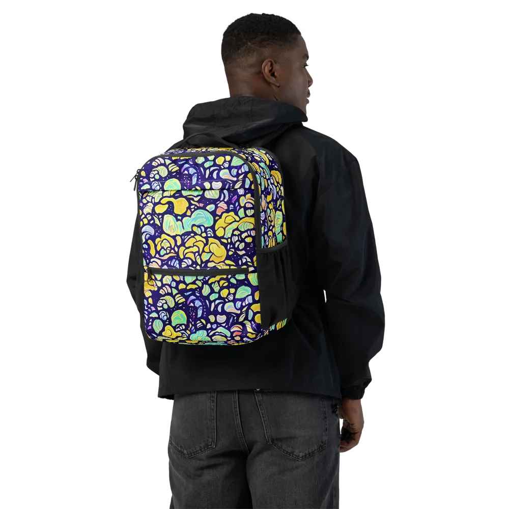 Indigo Fruit Riot on Utility Backpack — Back