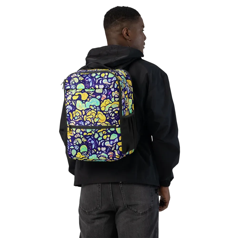 Indigo Fruit Riot on Utility Backpack — Back