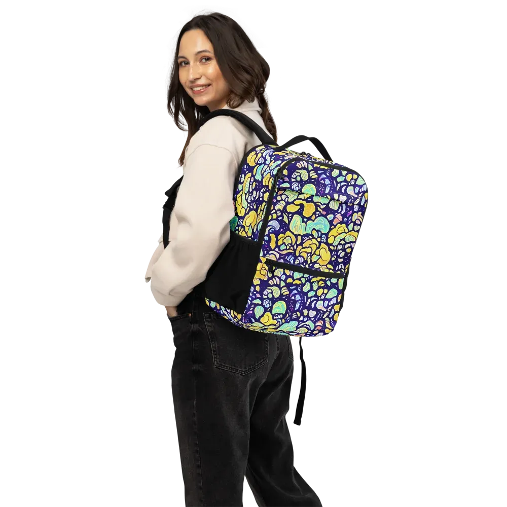 Indigo Fruit Riot on Utility Backpack — Back