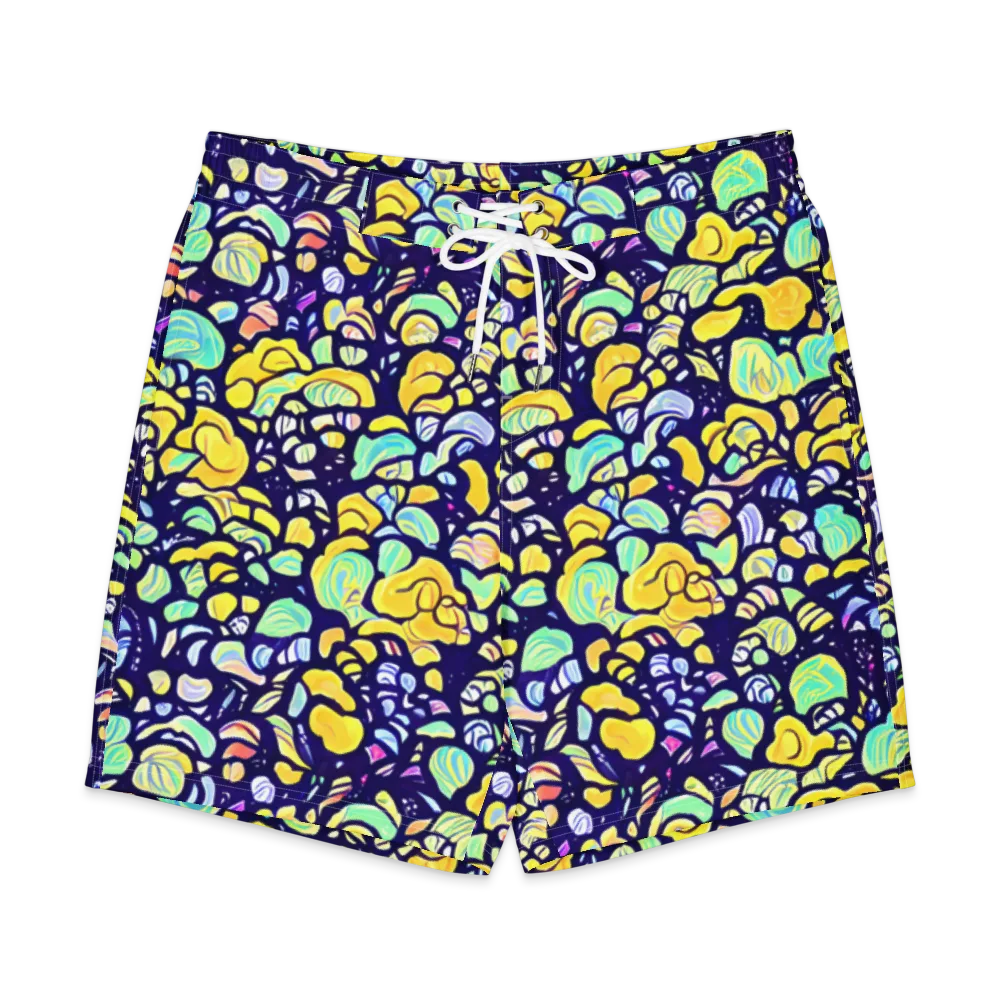 Indigo Fruit Riot on Men's Board Shorts — Front