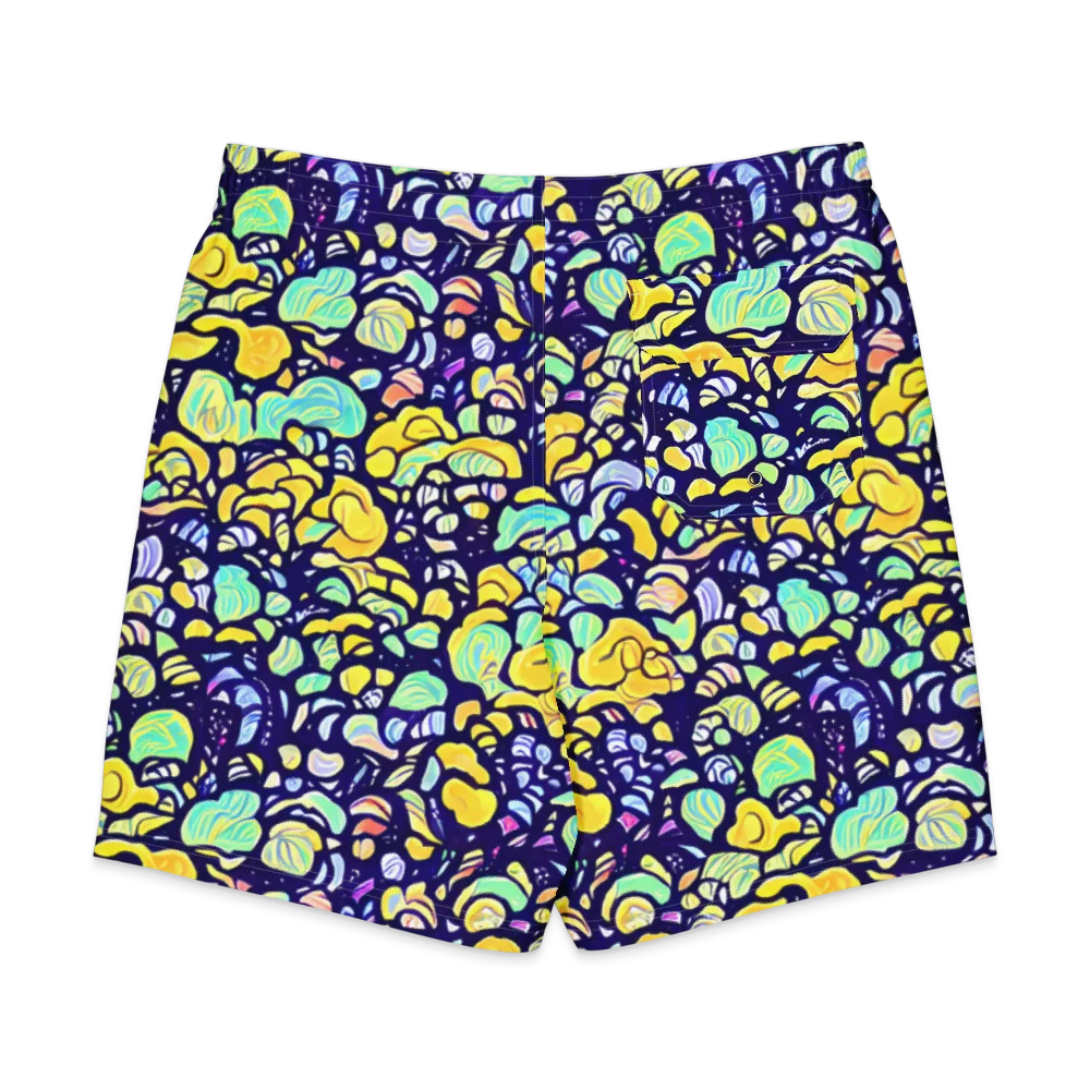 Indigo Fruit Riot on Men's Board Shorts — Back