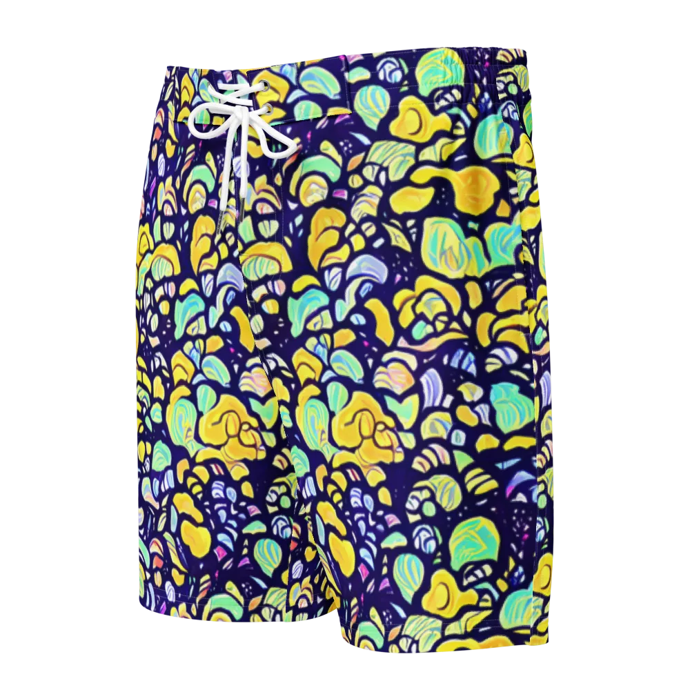 Indigo Fruit Riot on Men's Board Shorts — Front
