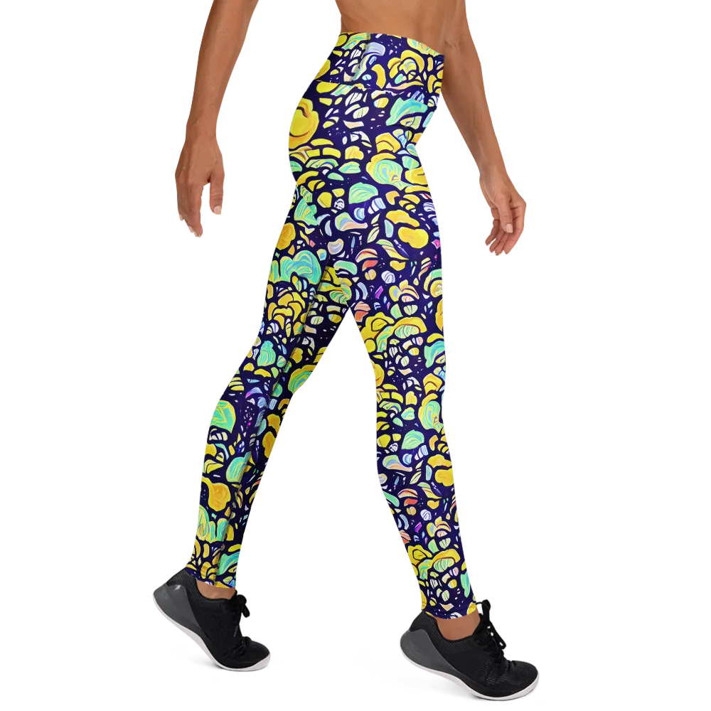 Indigo Fruit Riot on Yoga Leggings — Right