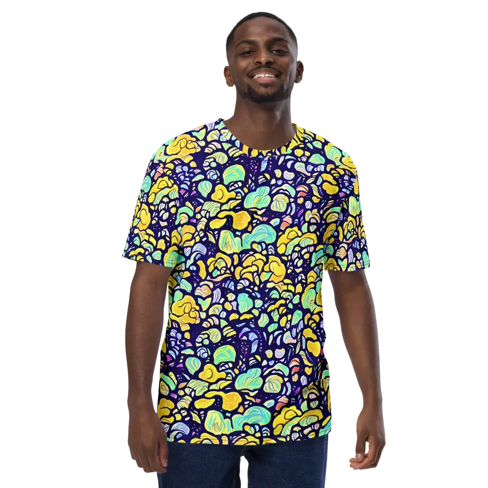 Indigo Fruit Riot on Men's Crew Neck T-Shirt — Front