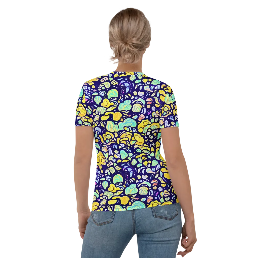 Indigo Fruit Riot on Women's Crew Neck T-Shirt — Back