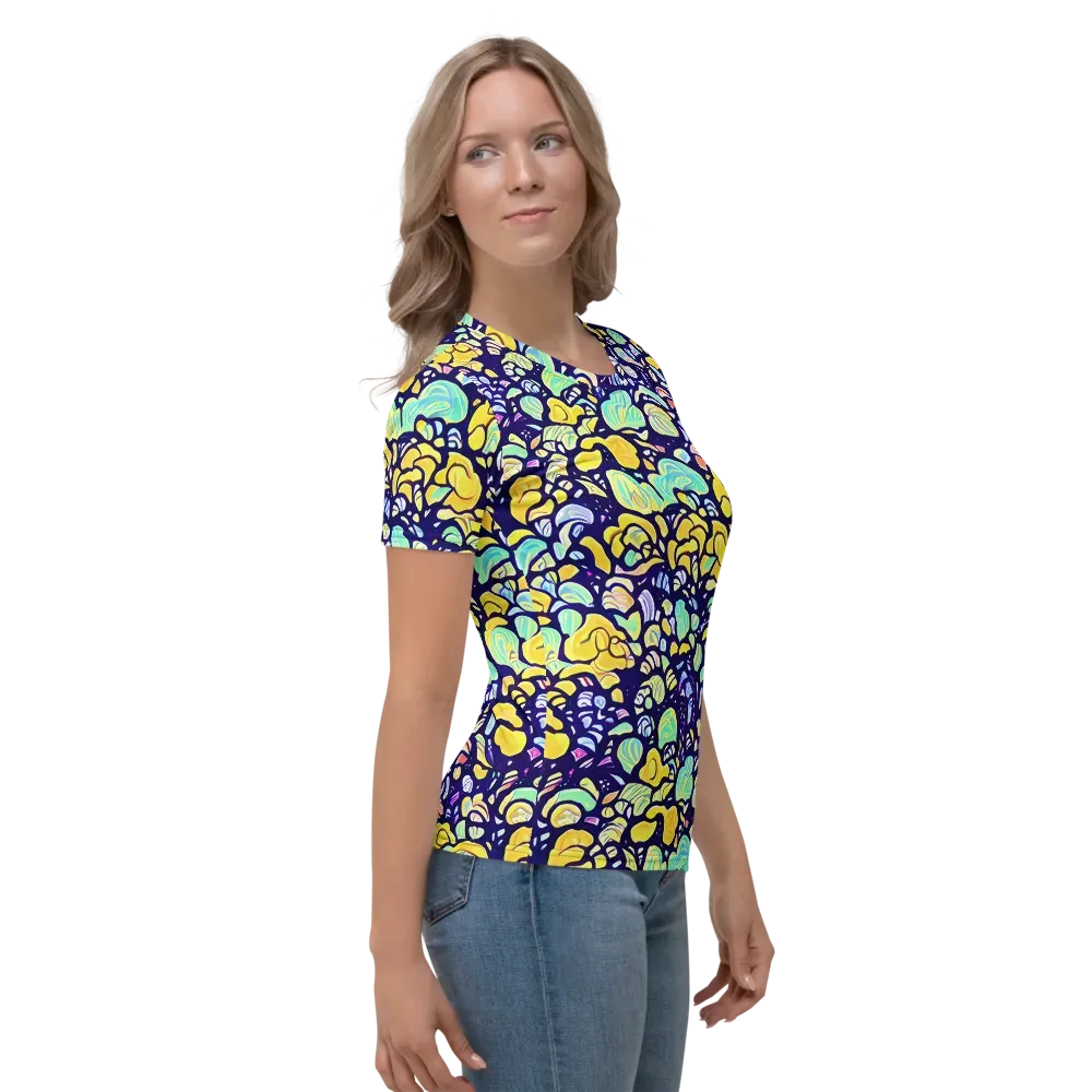 Indigo Fruit Riot on Women's Crew Neck T-Shirt — Right
