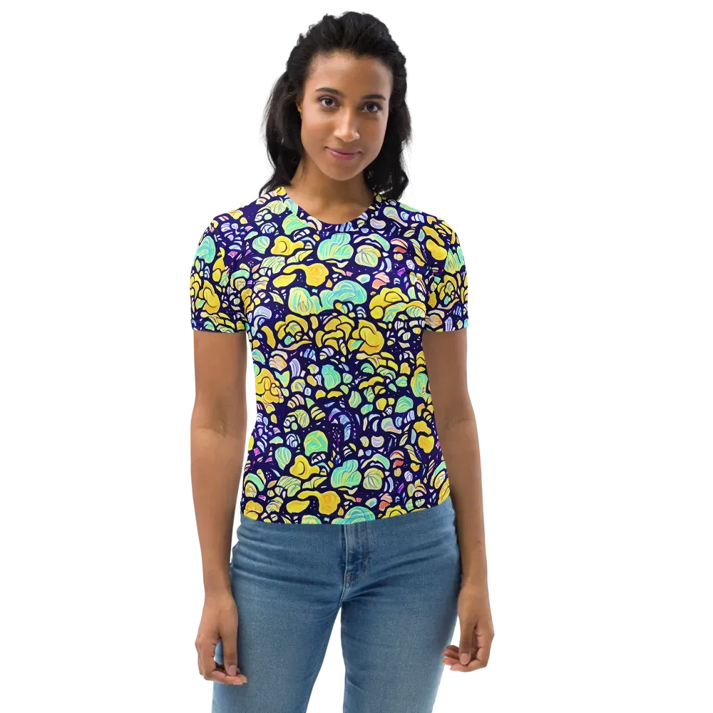 Indigo Fruit Riot on Women's Crew Neck T-Shirt — Front