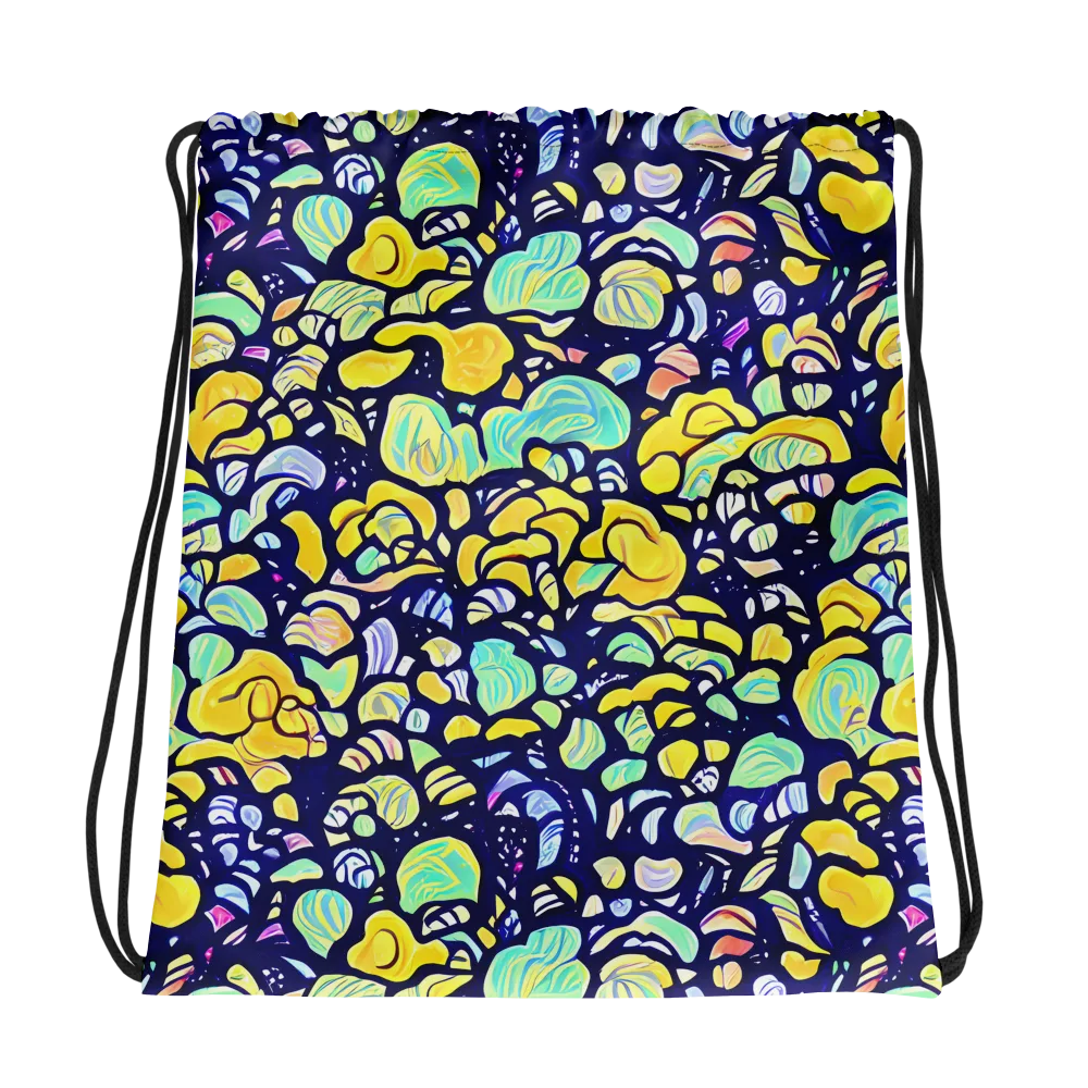 Indigo Fruit Riot on Drawstring Bag — Photo