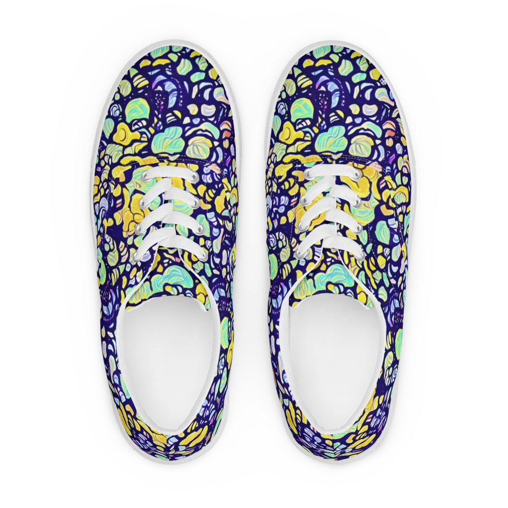 Indigo Fruit Riot on Men's Lace-Up Canvas Shoes — Front