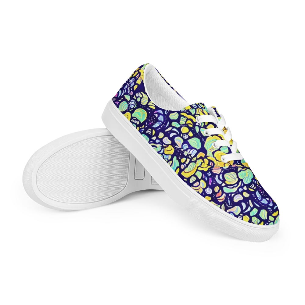 Indigo Fruit Riot on Men's Lace-Up Canvas Shoes — Right Front