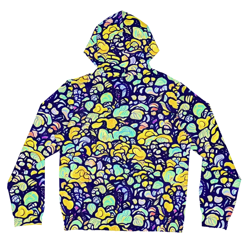 Indigo Fruit Riot on Women's Full-Zip Hoodie — Back