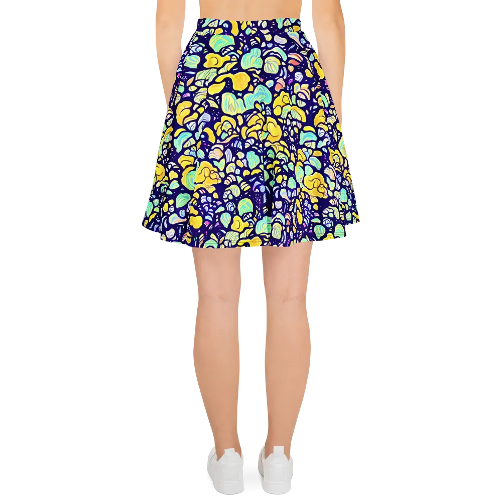 Indigo Fruit Riot on Skater Skirt — Back