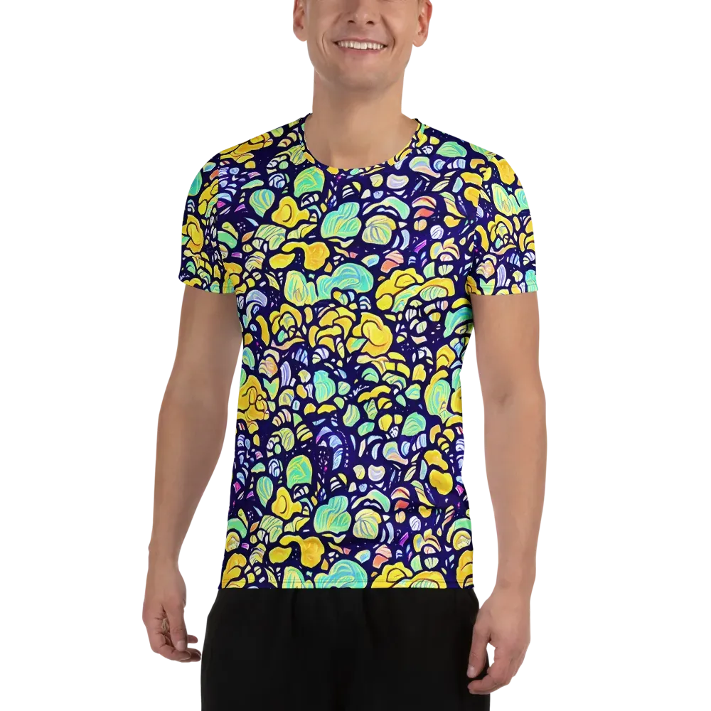 Indigo Fruit Riot on Men's Athletic T-Shirt — Front