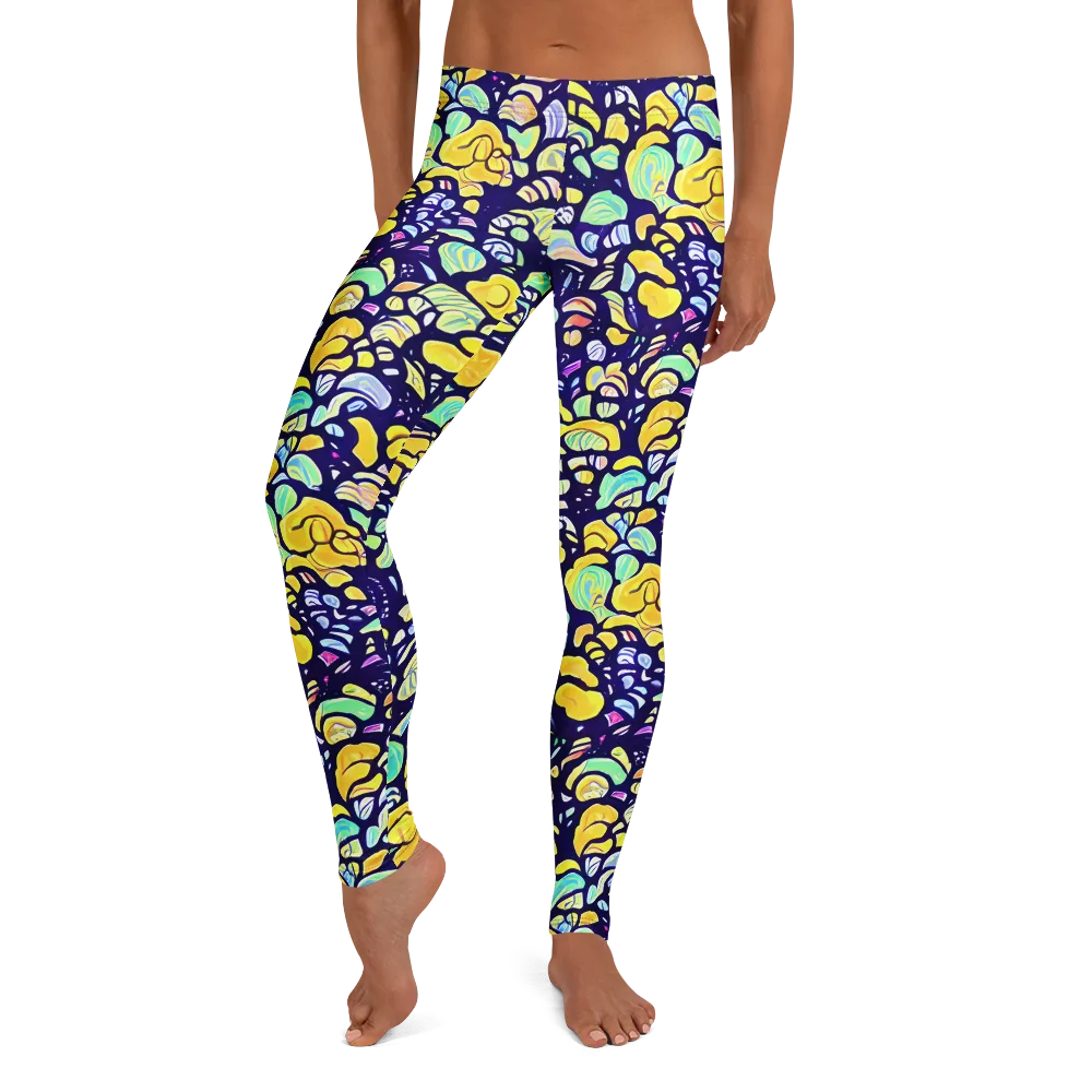 Indigo Fruit Riot on Leggings — Front