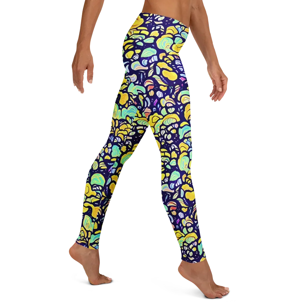 Indigo Fruit Riot on Leggings — Right