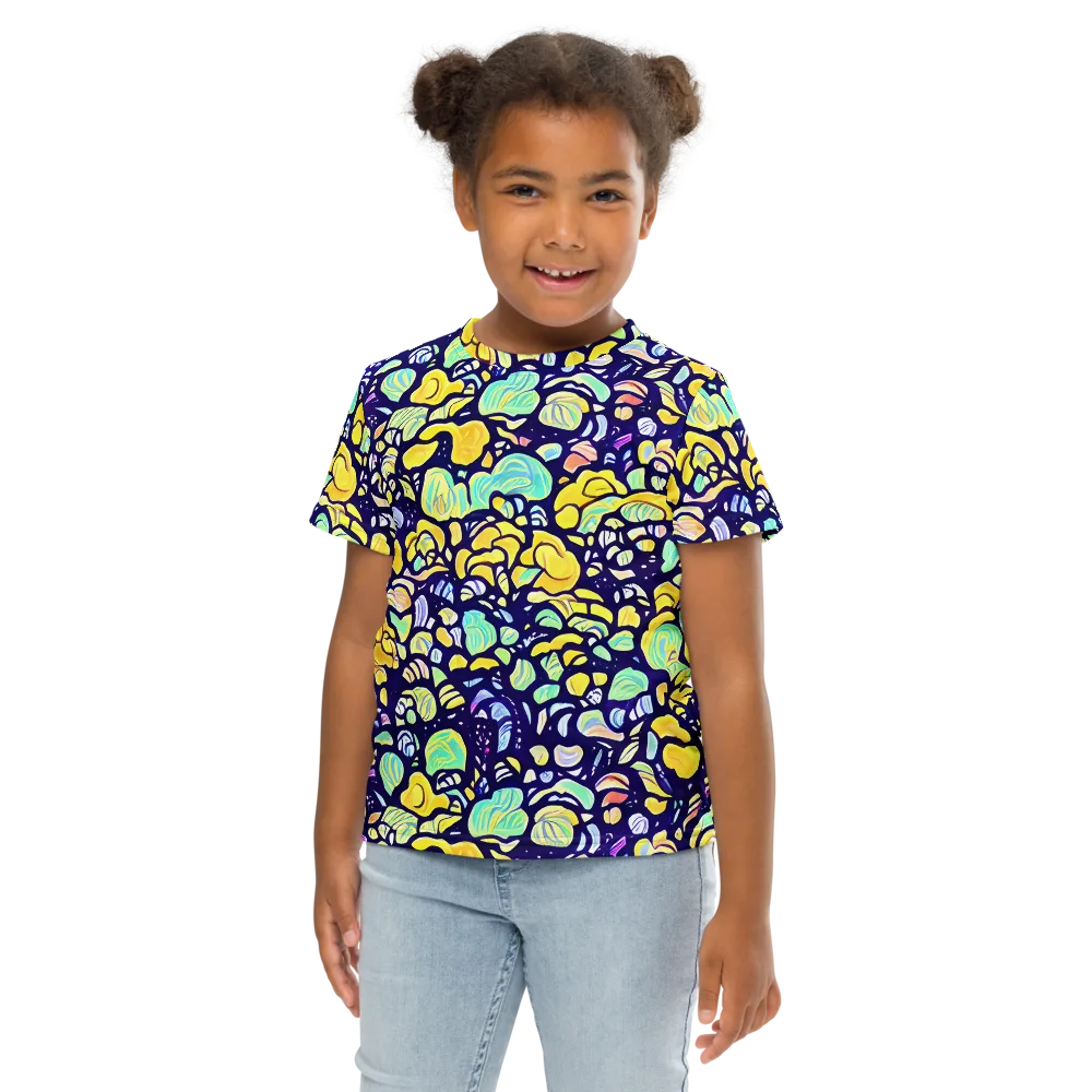 Indigo Fruit Riot on Kids Crew Neck T-Shirt — Front