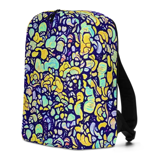 Indigo Fruit Riot on a Minimalist Backpack
