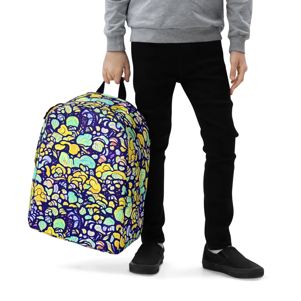 Indigo Fruit Riot on Minimalist Backpack — Zoomed-in