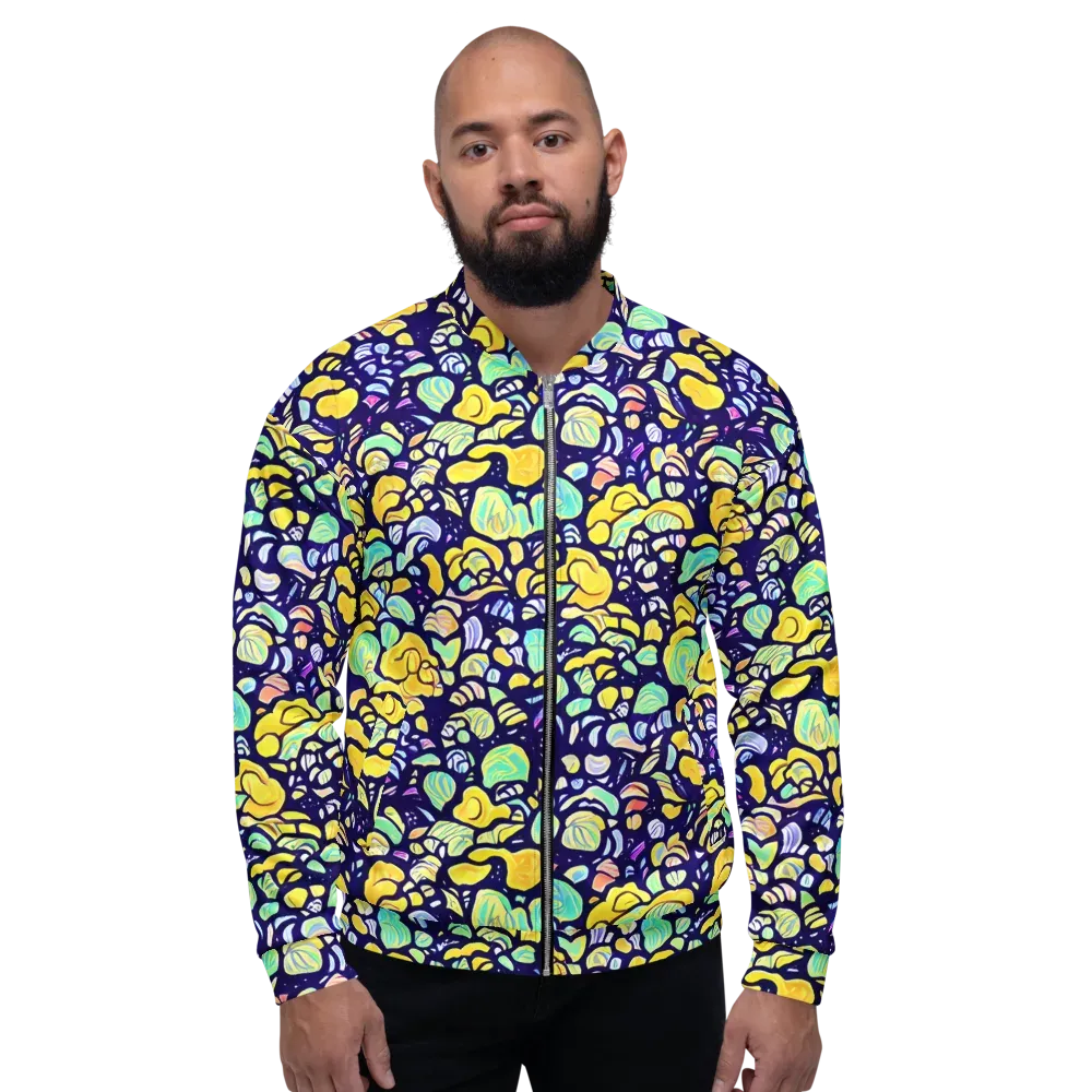 Indigo Fruit Riot on Bomber Jacket — Front
