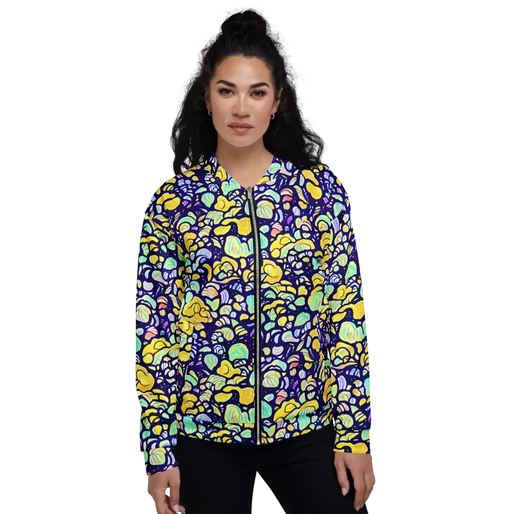 Indigo Fruit Riot on Bomber Jacket — Front