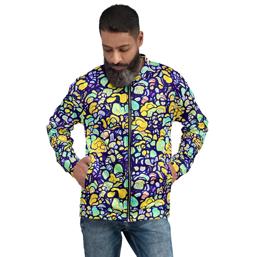 Indigo Fruit Riot on Bomber Jacket — Front