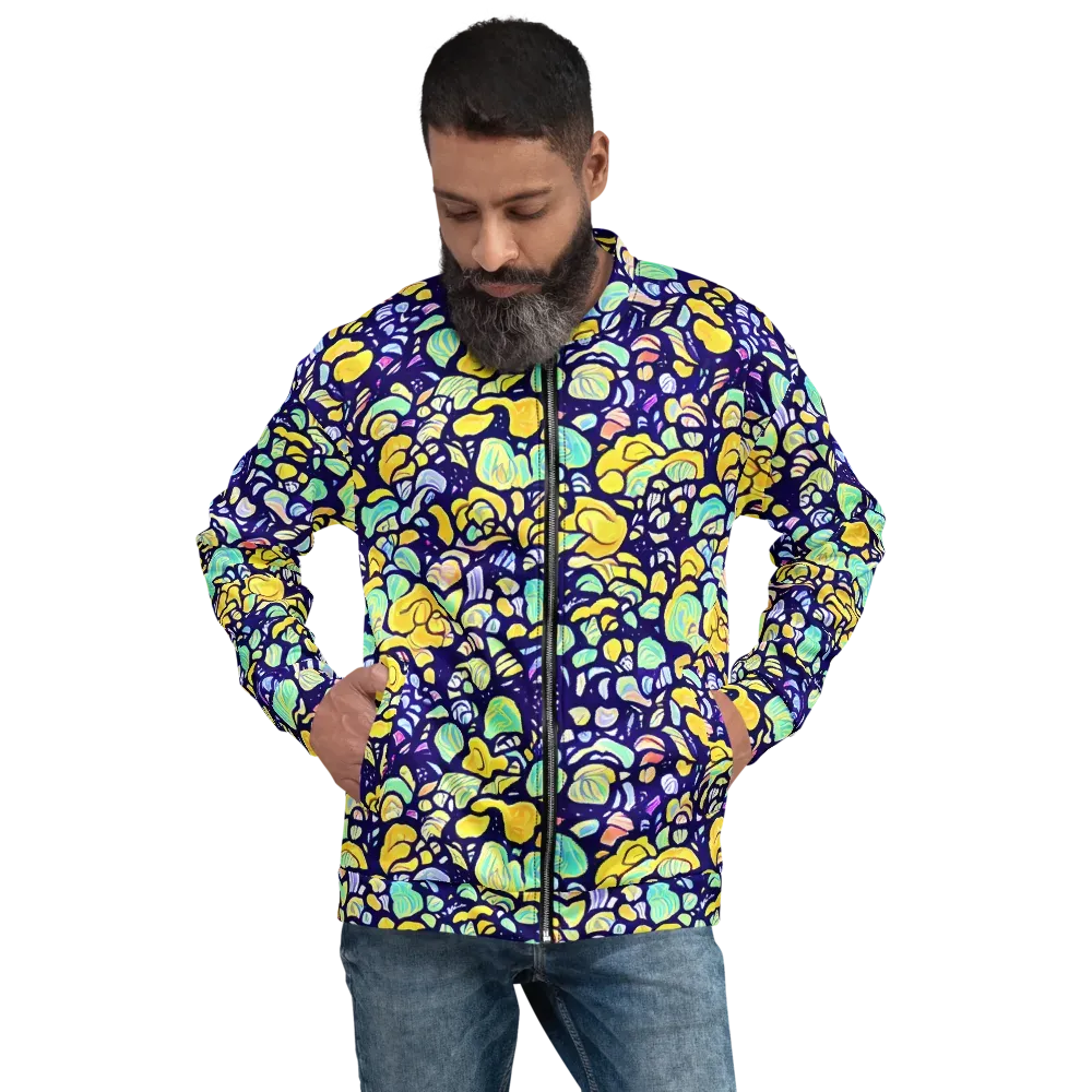 Indigo Fruit Riot on Bomber Jacket — Front