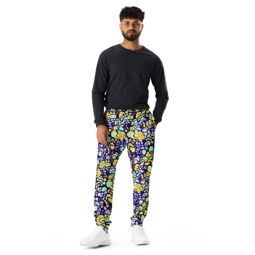 Indigo Fruit Riot on a Men's Joggers