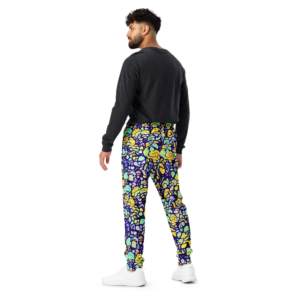 Indigo Fruit Riot on Men's Joggers — Back