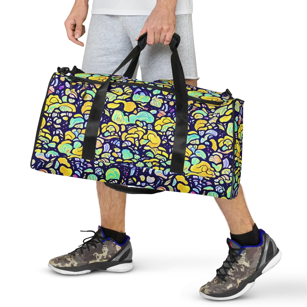 Indigo Fruit Riot on Duffle Bag — Front