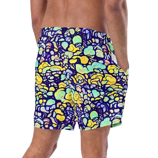 Indigo Fruit Riot on a Swim Trunks
