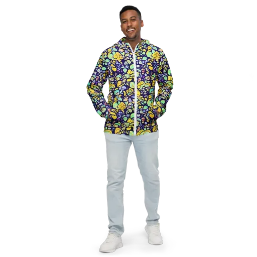 Indigo Fruit Riot on a Men's Windbreaker
