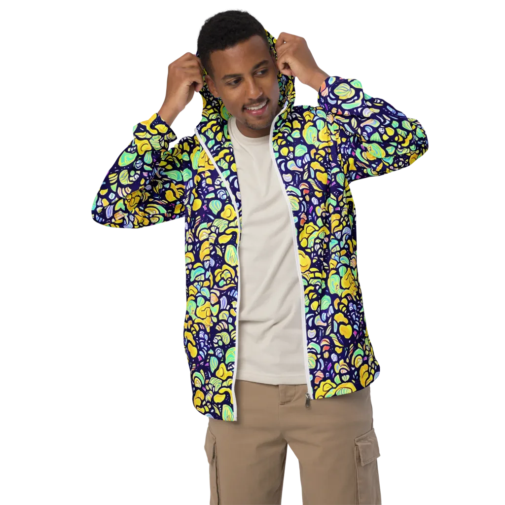 Indigo Fruit Riot on Men's Windbreaker — Front