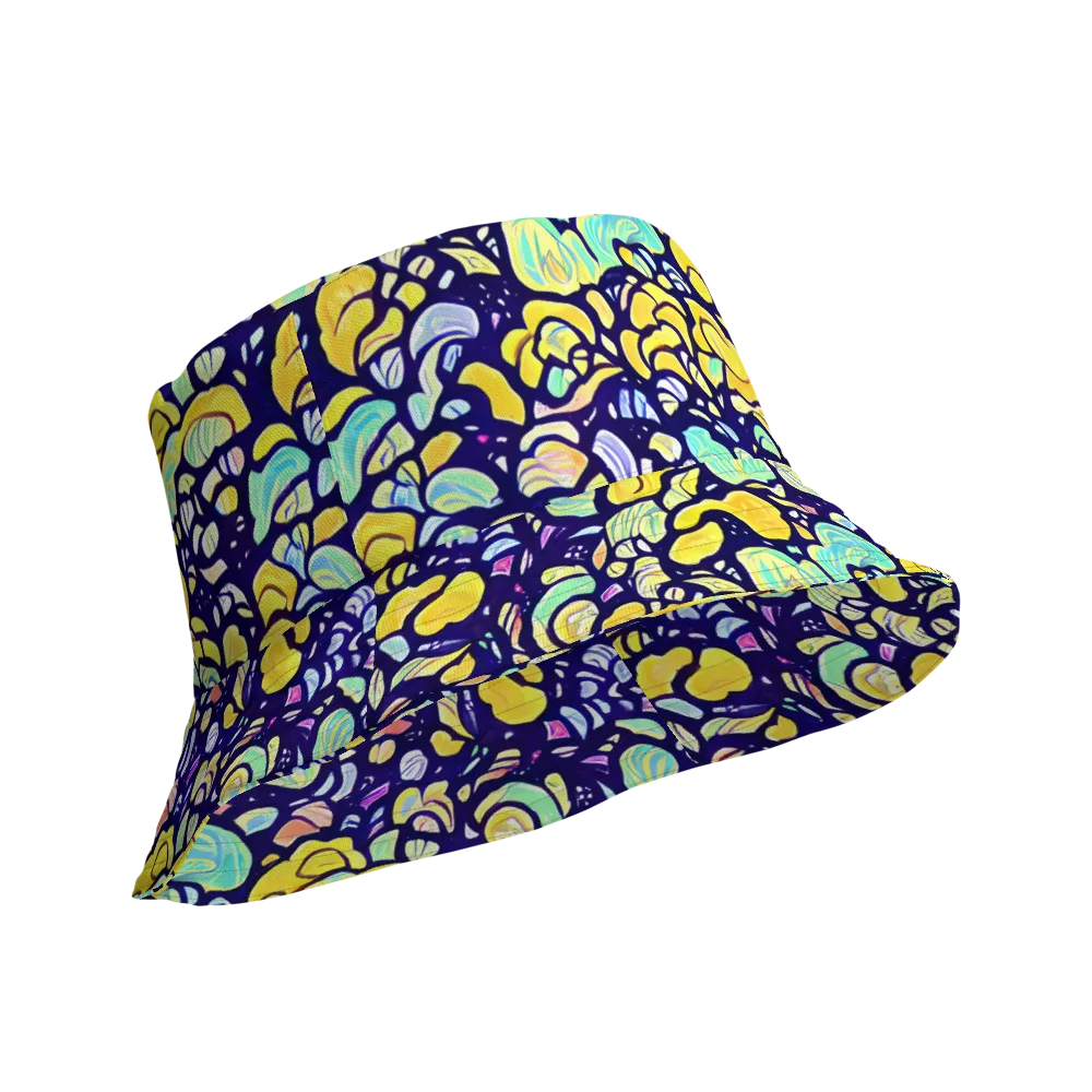 Indigo Fruit Riot on Reversible Bucket Hat — Product details Outside
