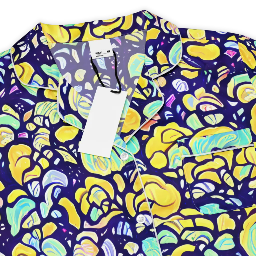 Indigo Fruit Riot on Women's Short Sleeve Pajama Top — Product details