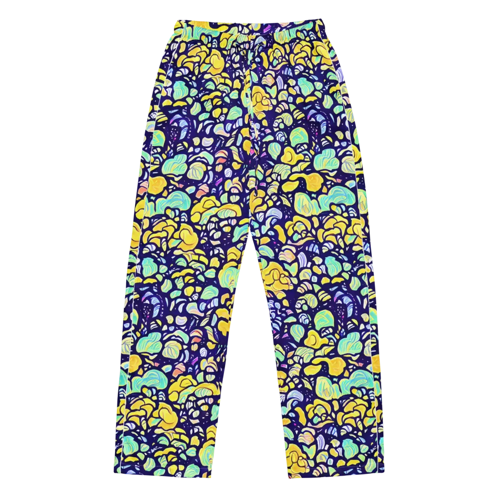 Indigo Fruit Riot on Women's Pajama Pants — Front