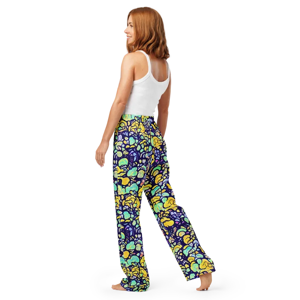 Indigo Fruit Riot on Women's Pajama Pants — Back