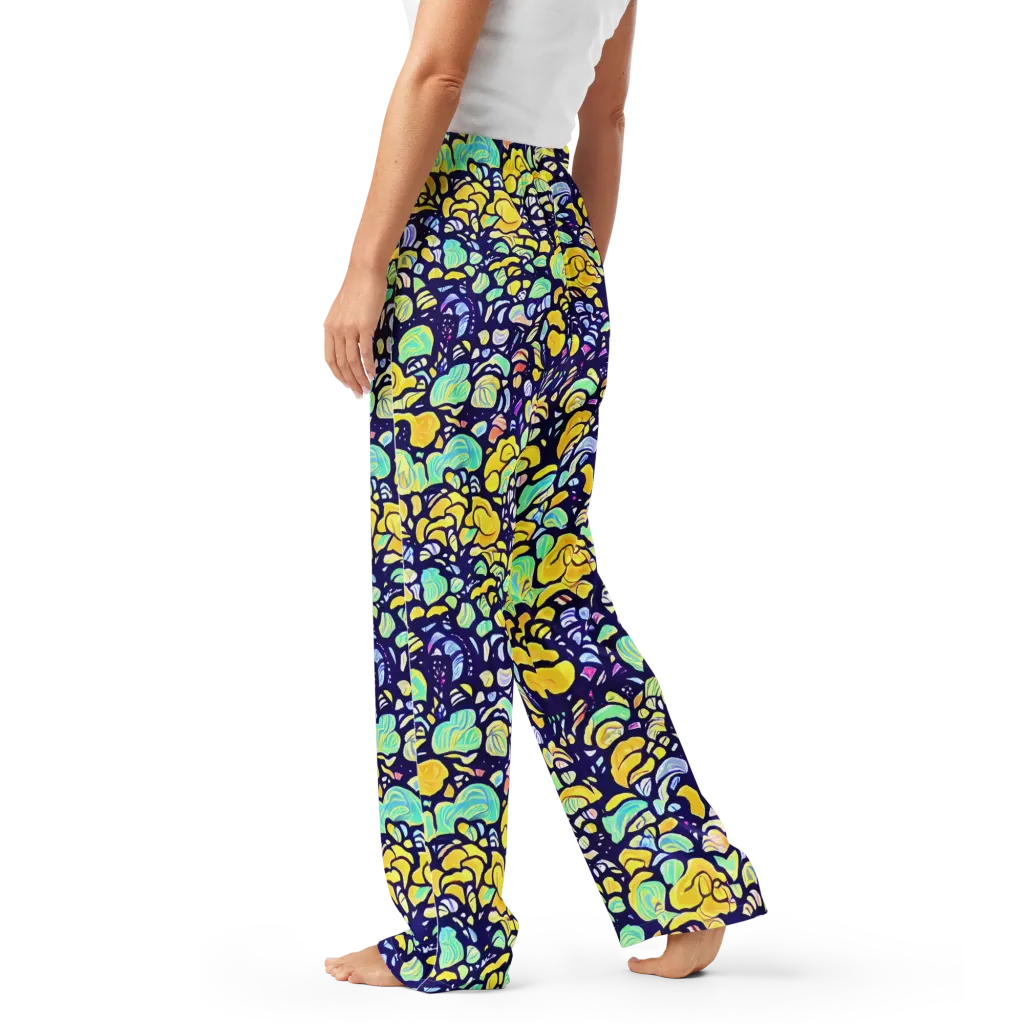 Indigo Fruit Riot on Women's Pajama Pants — Left
