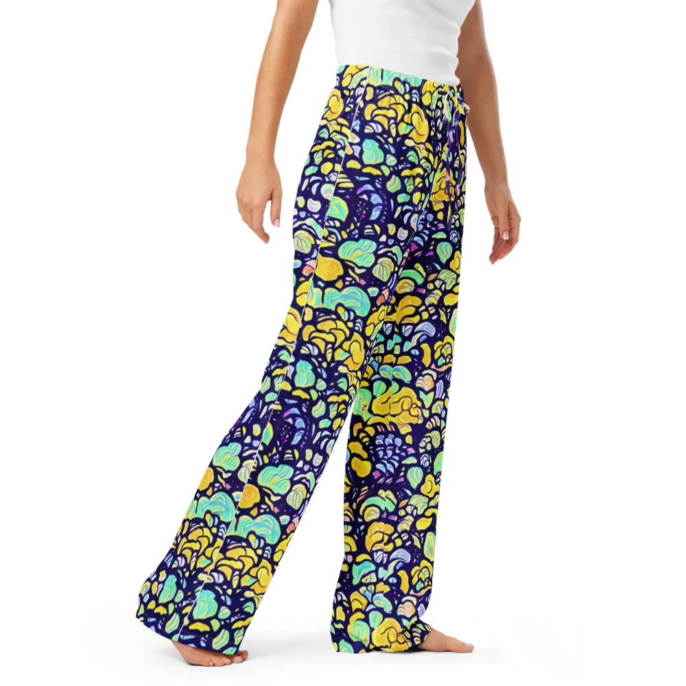 Indigo Fruit Riot on Women's Pajama Pants — Right Front
