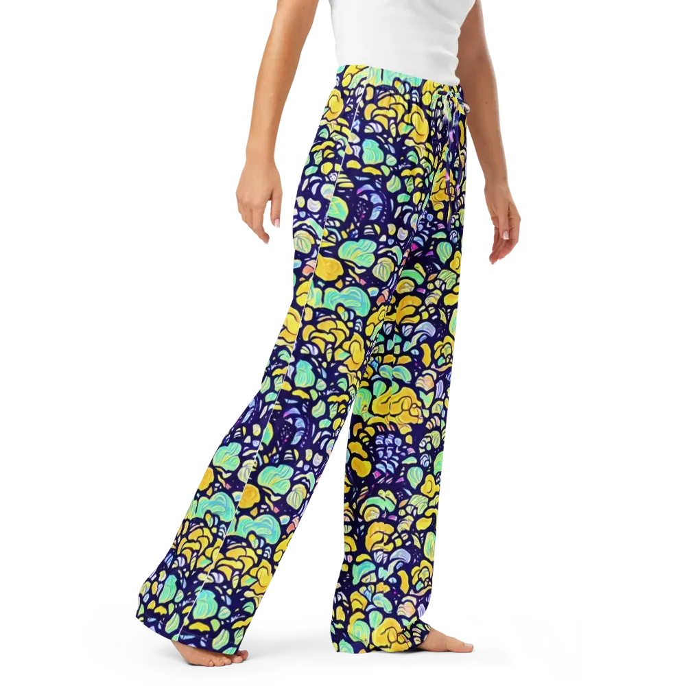 Indigo Fruit Riot on Women's Pajama Pants — Right Front