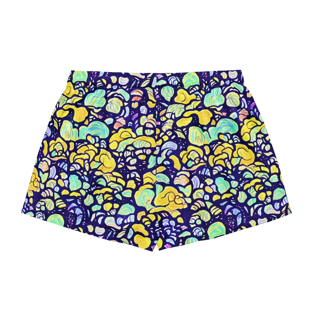 Indigo Fruit Riot on Women's Pajama Shorts — Back