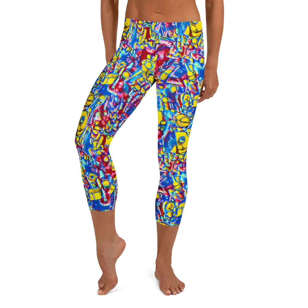 Radiant Disorder on Capri Leggings — Front