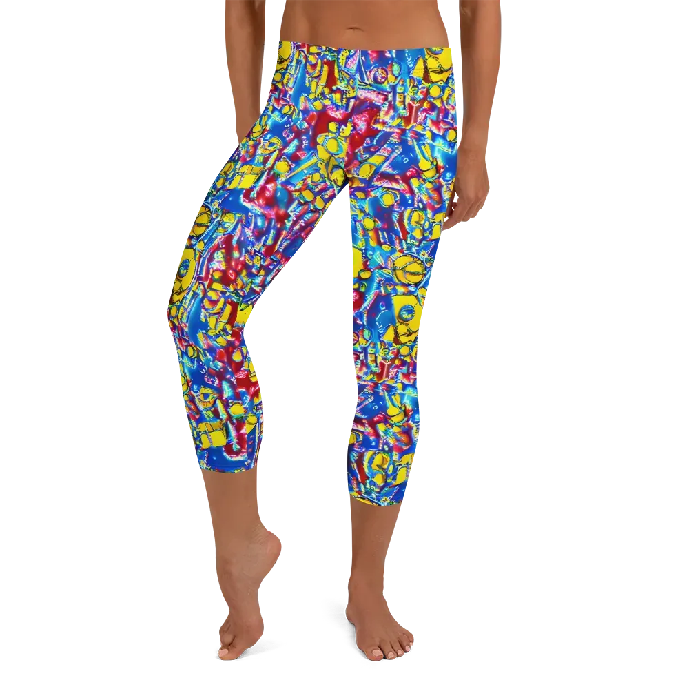 Radiant Disorder on Capri Leggings — Front