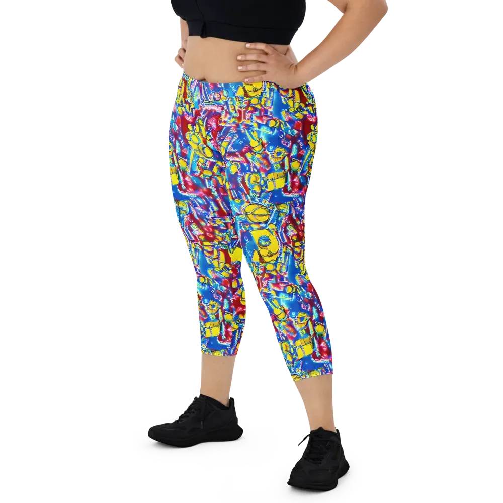 Radiant Disorder on Capri Leggings — Front